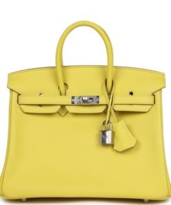 Hermes Birkin 25 Lime Swift Palladium Hardware