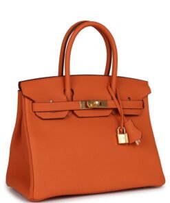 Hermes Birkin 30 Orange Togo Gold Hardware 的替代视图