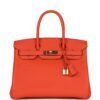 Hermes Birkin 30 Orange Poppy Clemence Gold Hardware