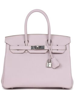 Hermes Birkin 30 Mauve Pale Clemence Palladium Hardware
